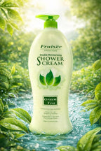 Double Moisturising Shower Cream - Green Tea- 1000ml | Nourishing & Brightening Body Wash for Soft, Smooth, and Radiant Skin Fruiser
