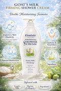 Double Moisturising Shower Cream - Goat’s Milk with Firming - 1000ml | Nourishing & Brightening Body Wash for Soft, Smooth, and Radiant Skin Fruiser