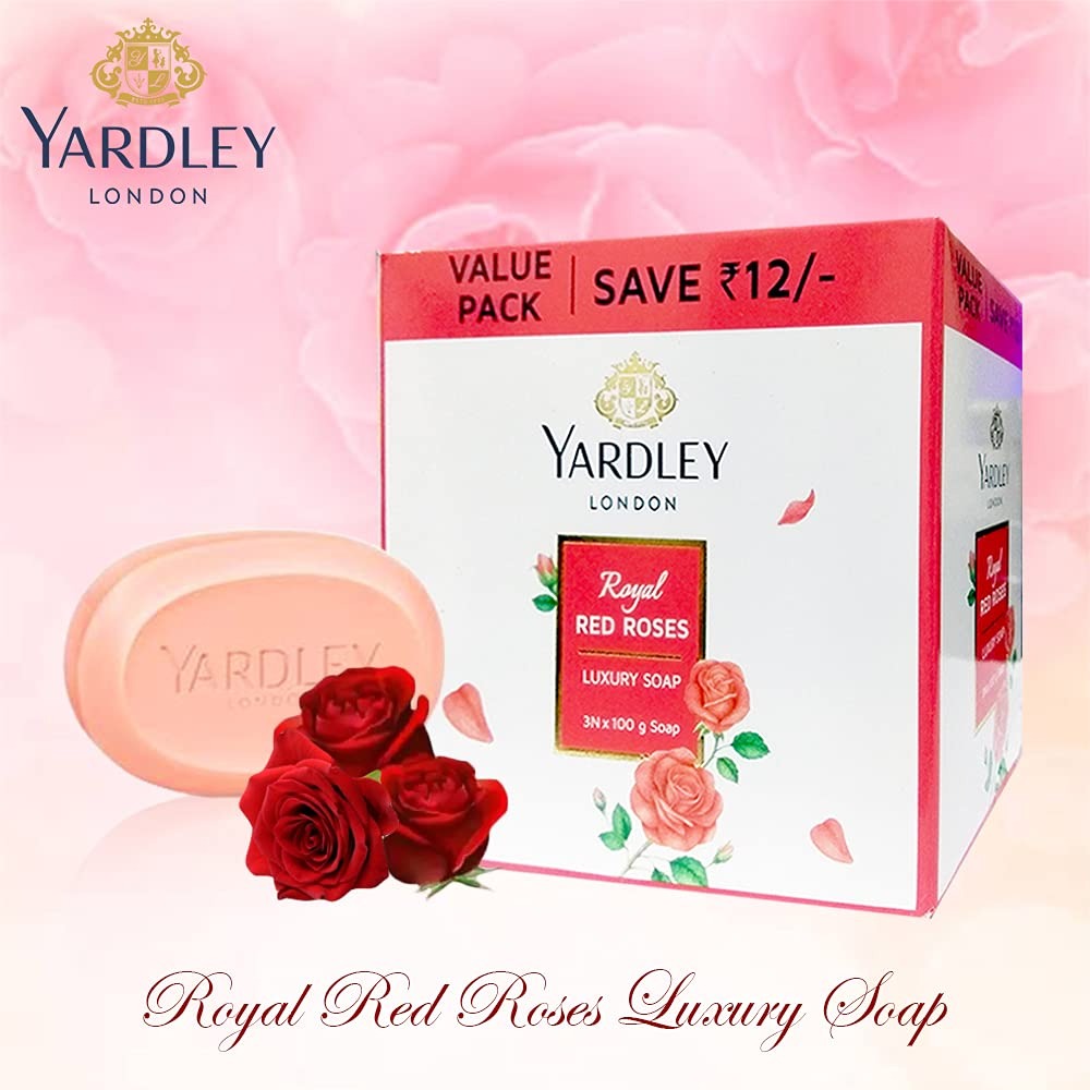 Soap, Red Roses, 100g (Pack of 3) Yardley