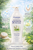 Double Moisturising Shower Cream - Goat’s Milk with Firming - 1000ml | Nourishing & Brightening Body Wash for Soft, Smooth, and Radiant Skin Fruiser