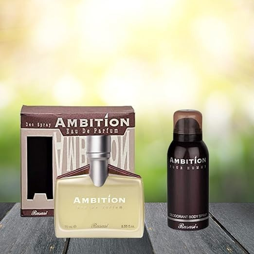 Ambition Pour Homme EDP 70Ml + 150Ml Deo For Men | Luxury Perfume Rasasi