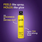 Glued Blasting Freeze Hairspray for Extreme Styling, Ultra Strong Hold Level 6, Long-Lasting Fixation, Vegan Formula - 100ml/300ml Got2b