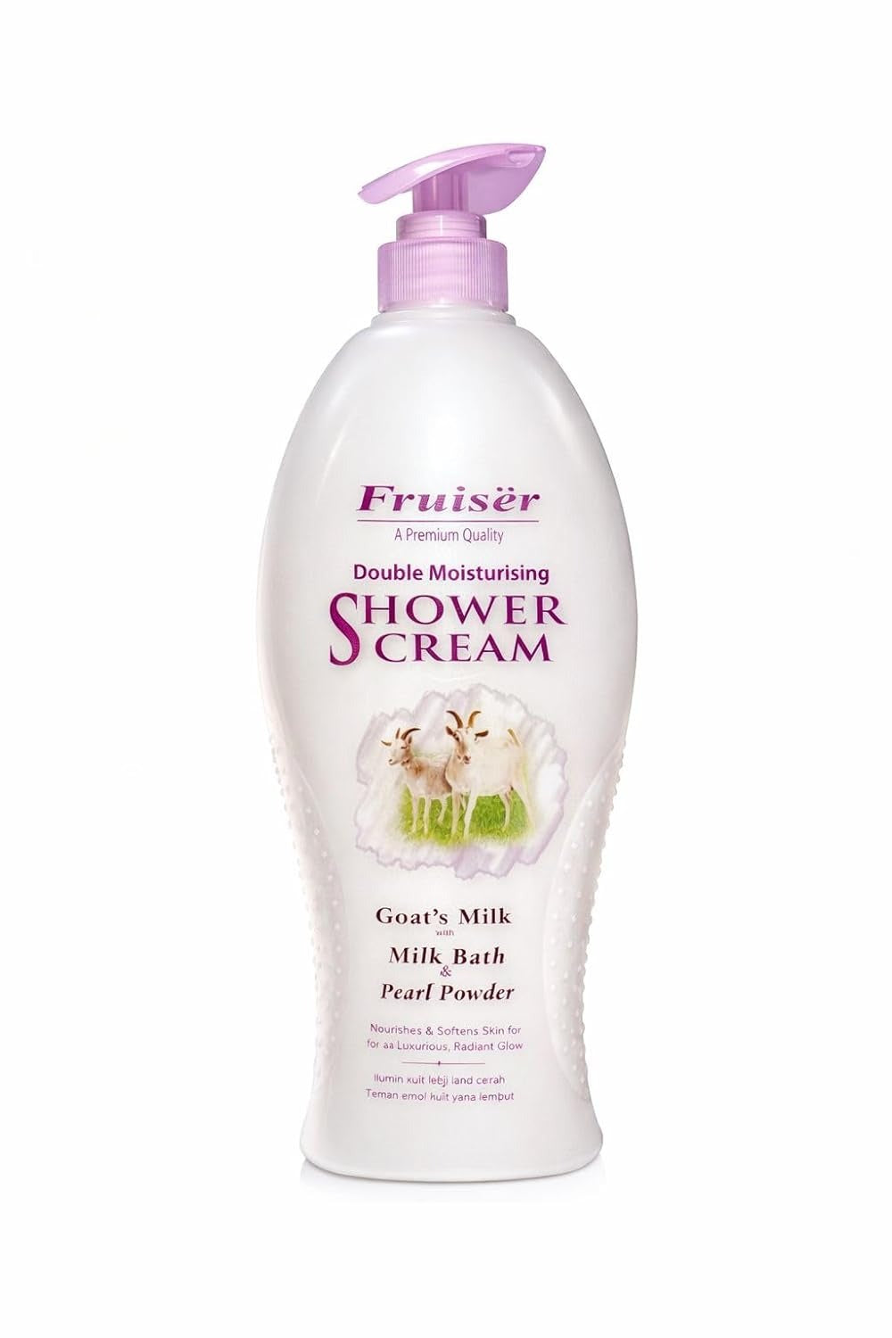 Click to see full view Fruiser Shower Cream Family Size | Hydrating & Nourising Body Wash | Gentle Daily Moisturizing Shower Gel for Dry & Sensitive Skin | Rich Cream Formula Bath Cleanser | 1000ml (Goat Milk + Pearl Powder) Fruiser