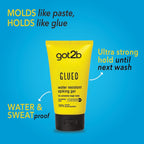 Glued Water Resistant Spiking Gel, Ultra Strong Hold Level 6, Long-Lasting Style Control, Vegan Formula - 150 ml Got2b