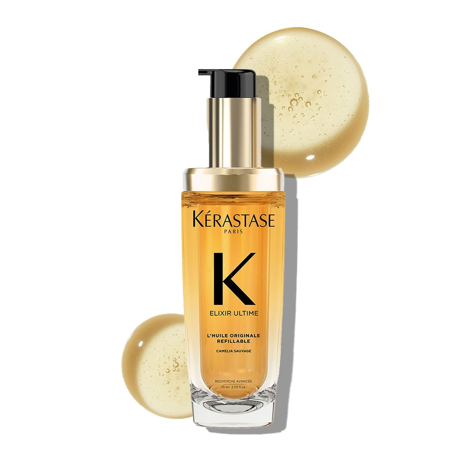 Elixir Ultime Hair Oil-In-Serum 75ml | 2X Shinier Hair | 96H Anti-Frizz Action | Infused with French Camellia, Marula & Wild Camellia Oils Kérastase