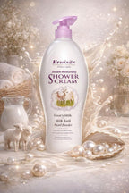 Click to see full view Fruiser Shower Cream Family Size | Hydrating & Nourising Body Wash | Gentle Daily Moisturizing Shower Gel for Dry & Sensitive Skin | Rich Cream Formula Bath Cleanser | 1000ml (Goat Milk + Pearl Powder) Fruiser