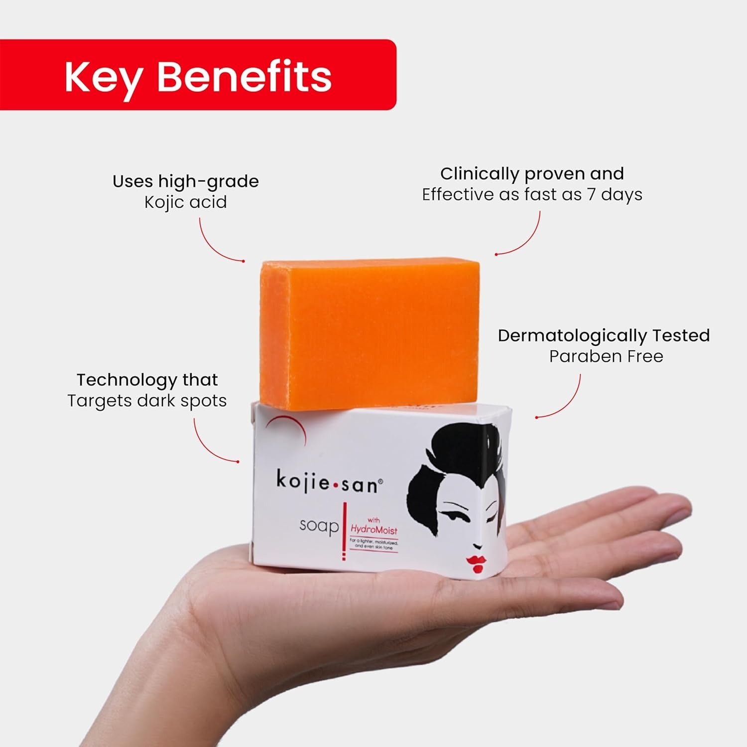 Skin Science Original Kojie San Facial Beauty Soap - 100G, 3 Bars Per Pack - Guaranteed Authentic kojie.san