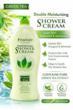 Double Moisturising Shower Cream - Green Tea- 1000ml | Nourishing & Brightening Body Wash for Soft, Smooth, and Radiant Skin Fruiser