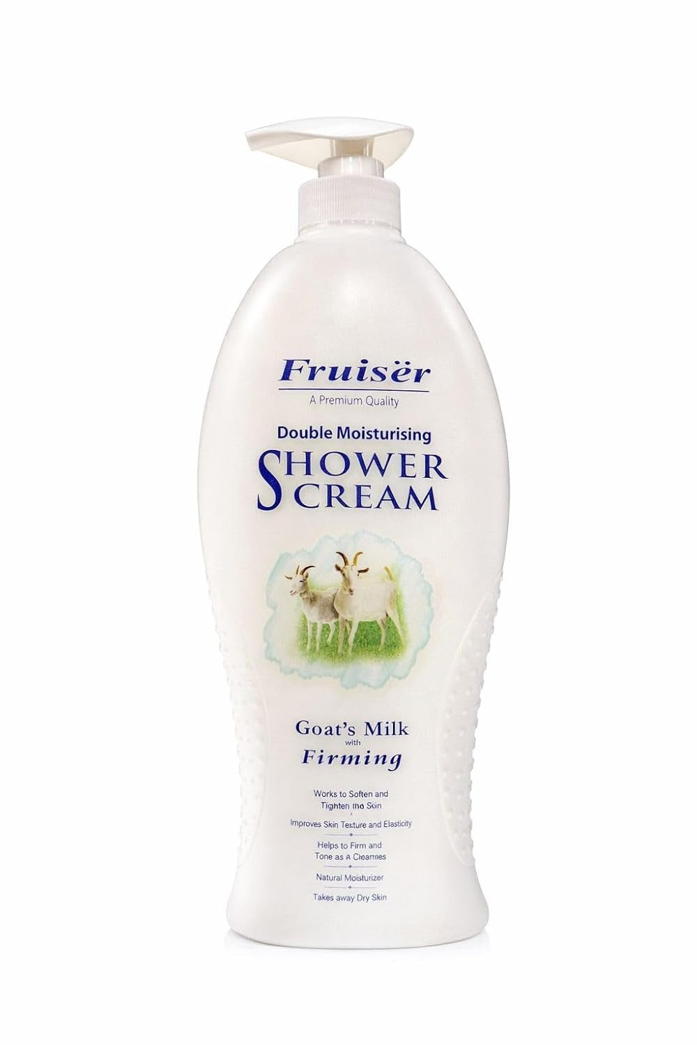 Double Moisturising Shower Cream - Goat’s Milk with Firming - 1000ml | Nourishing & Brightening Body Wash for Soft, Smooth, and Radiant Skin Fruiser